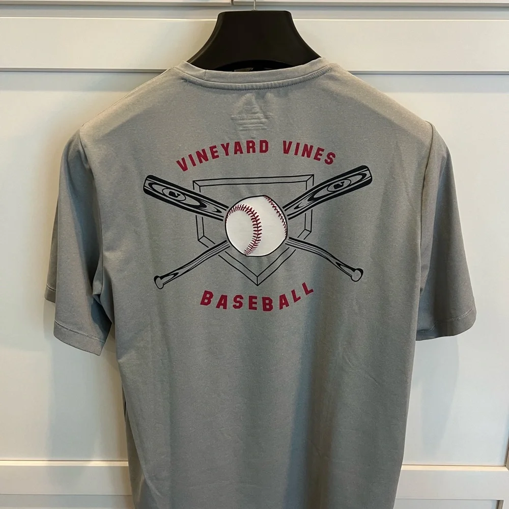 Boys Performance Baseball Bineyard Vines Gray Baseball T-Shirt - Picture 2 of 5
